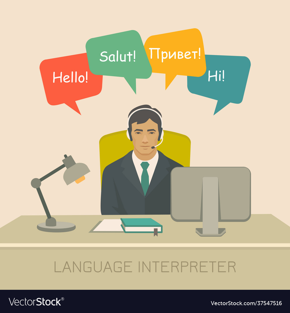 Interpreter Royalty Free Vector Image - VectorStock