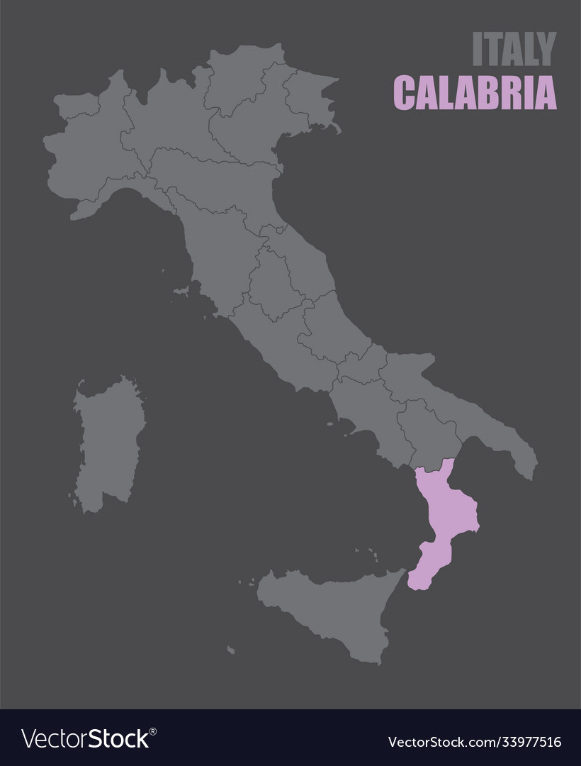 Italy calabria map vector image Italy calabria map