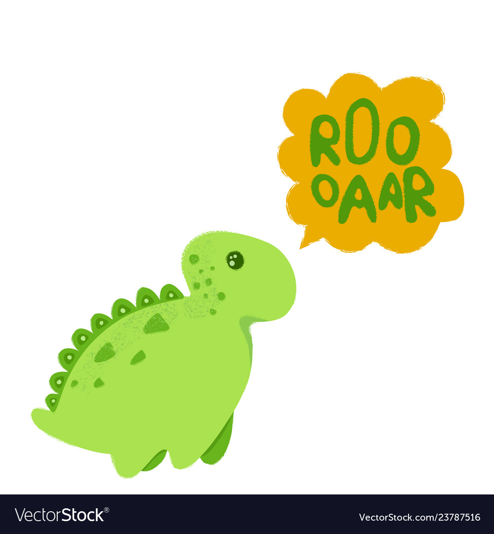 Little dinosaur and lettering roooaar