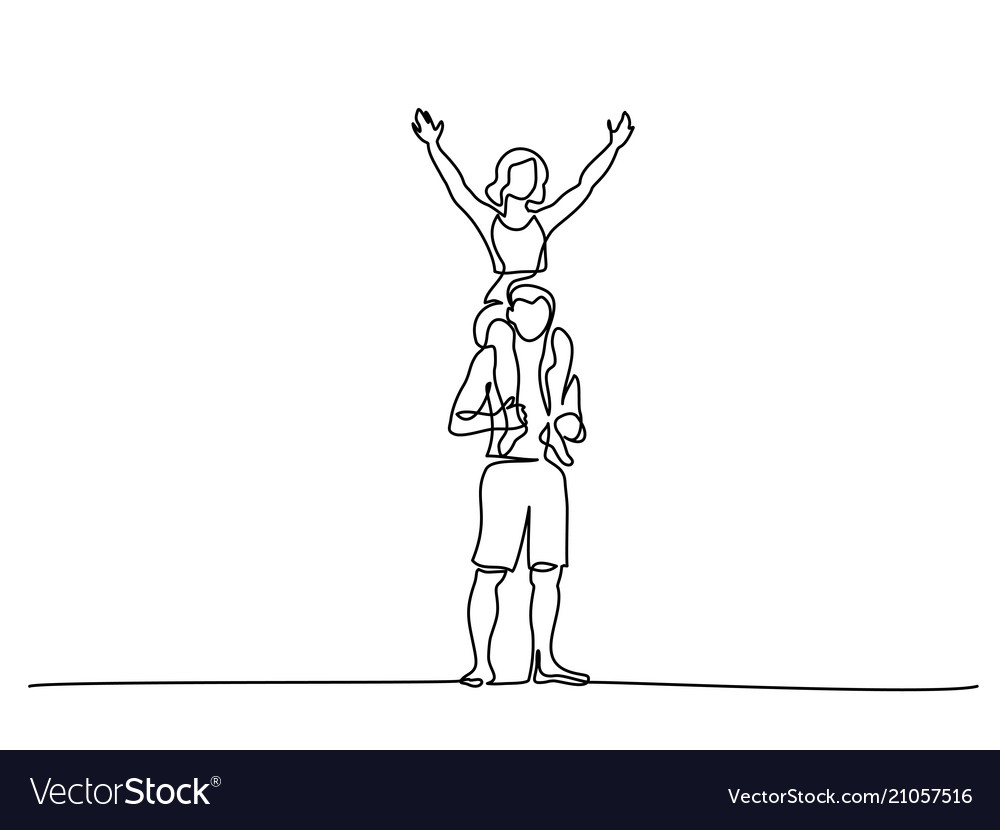 man-holding-his-girlfriend-on-shoulders-royalty-free-vector