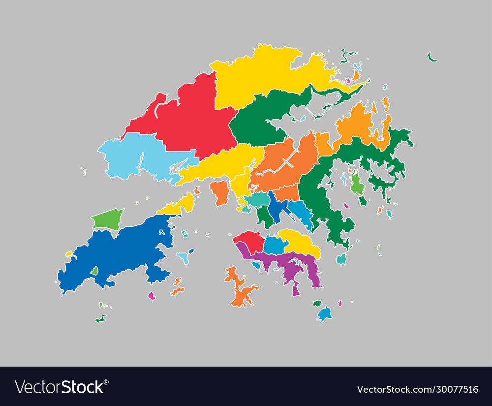 Hong Kong Region Map Map Hong Kong Region China Template Royalty Free Vector