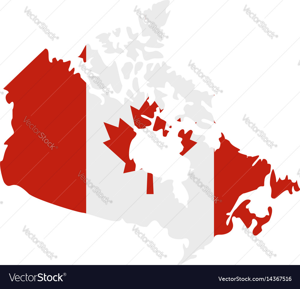 Download Map of canada in national flag colors icon Vector Image