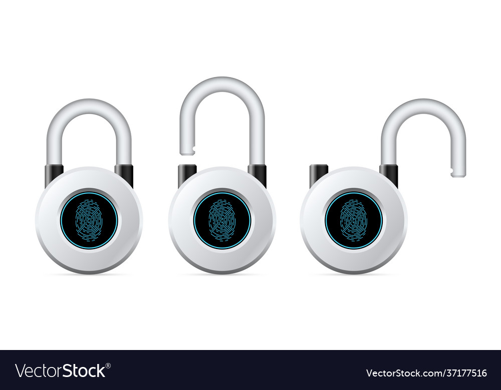 Modern padlock with fingerprint opening system
