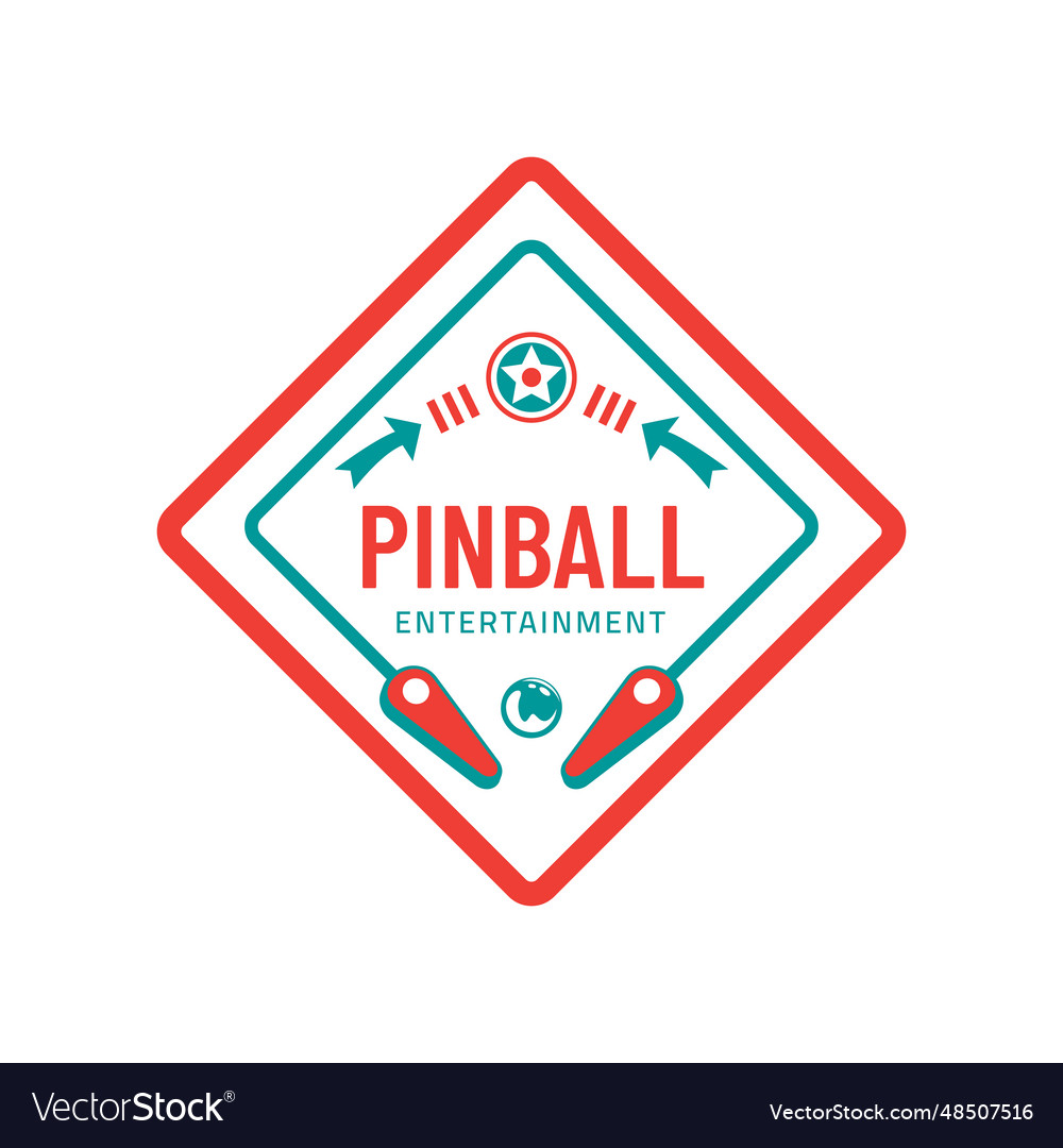 Pinball vintage retro badge emblem logo Royalty Free Vector