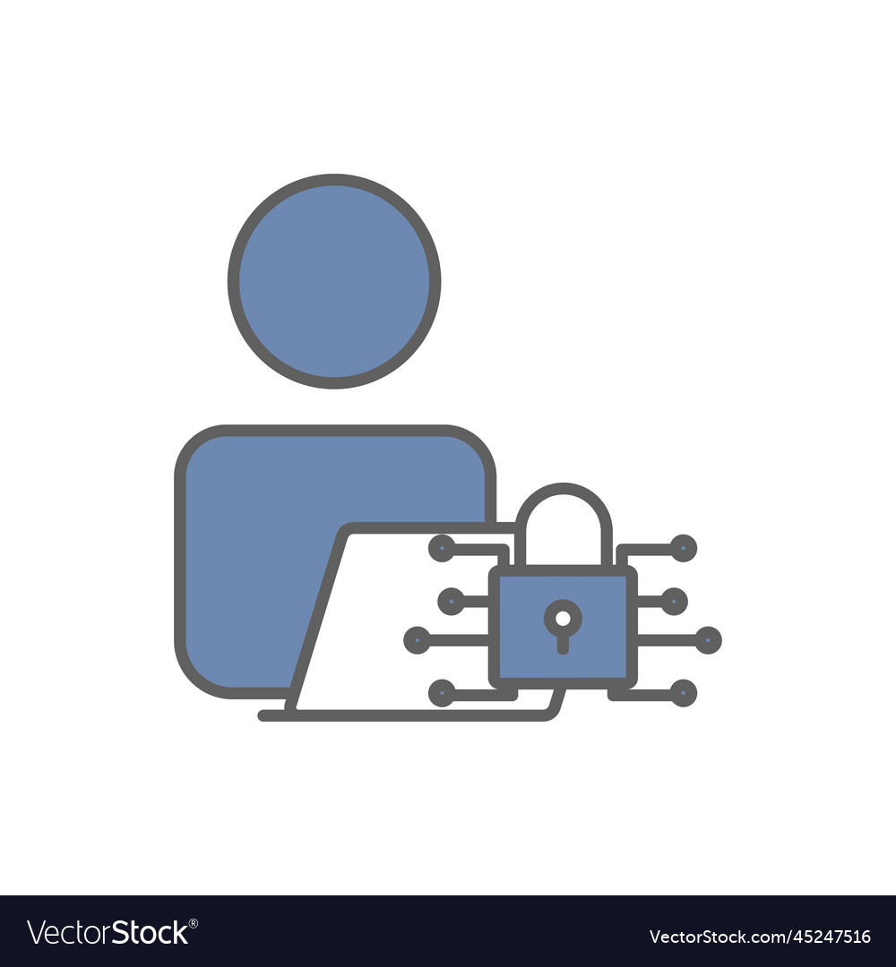 Programmer icon lock cyber vector image Programmer icon lock cyber