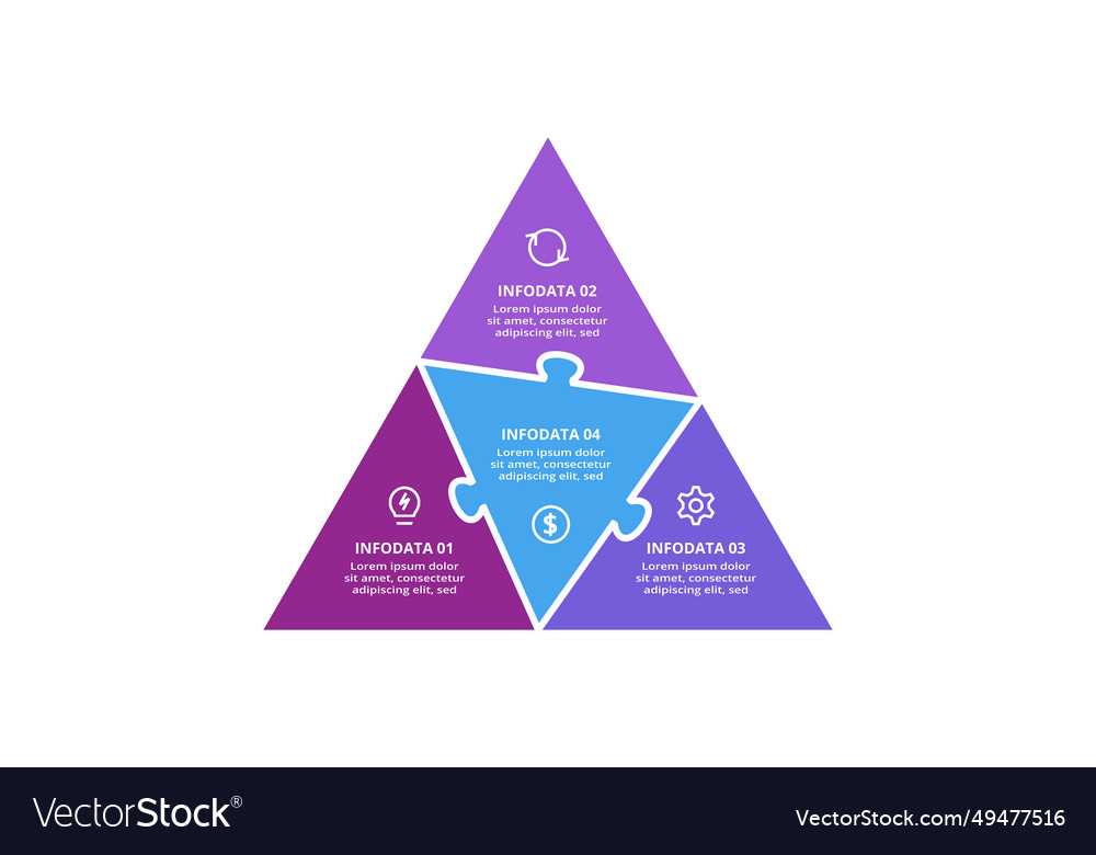 Puzzle infographic with 4 elements presentations Vector Image