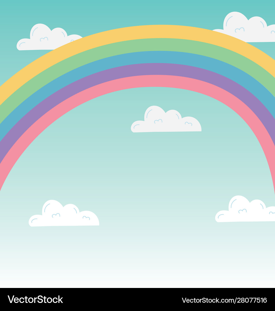 Rainbow with clouds design Royalty Free Vector Image