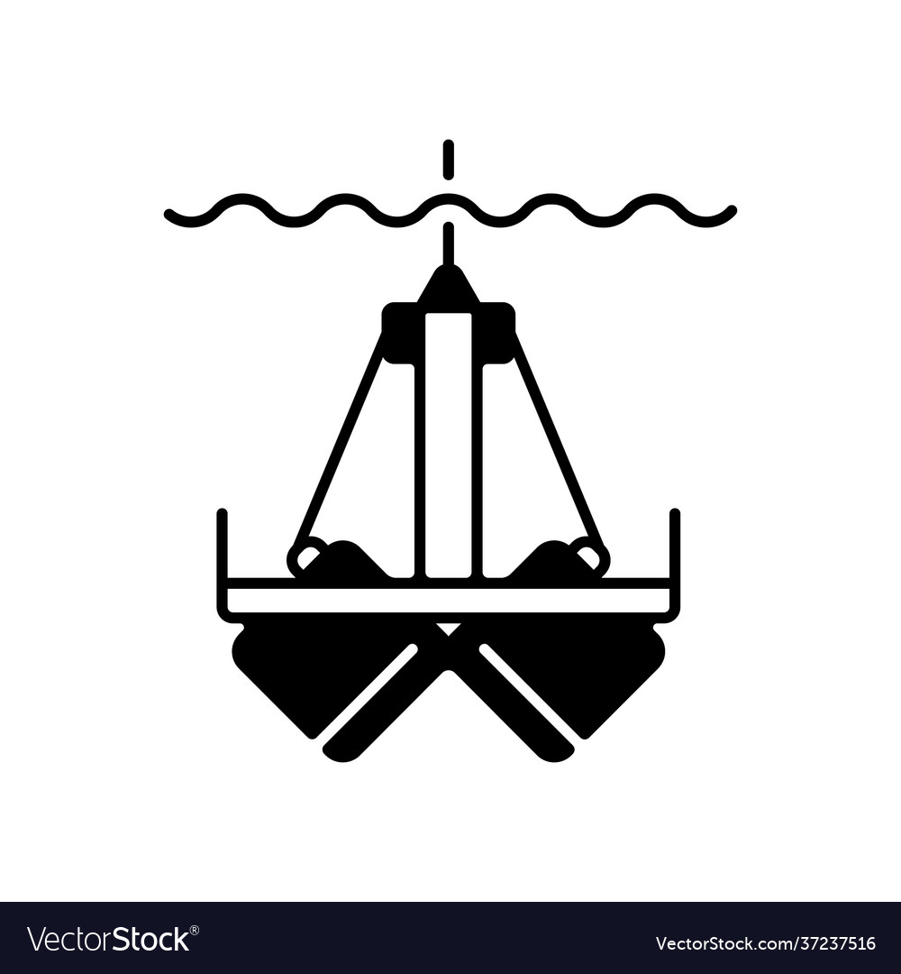Sediment sampling black linear icon vector image Sediment sampling black linear icon