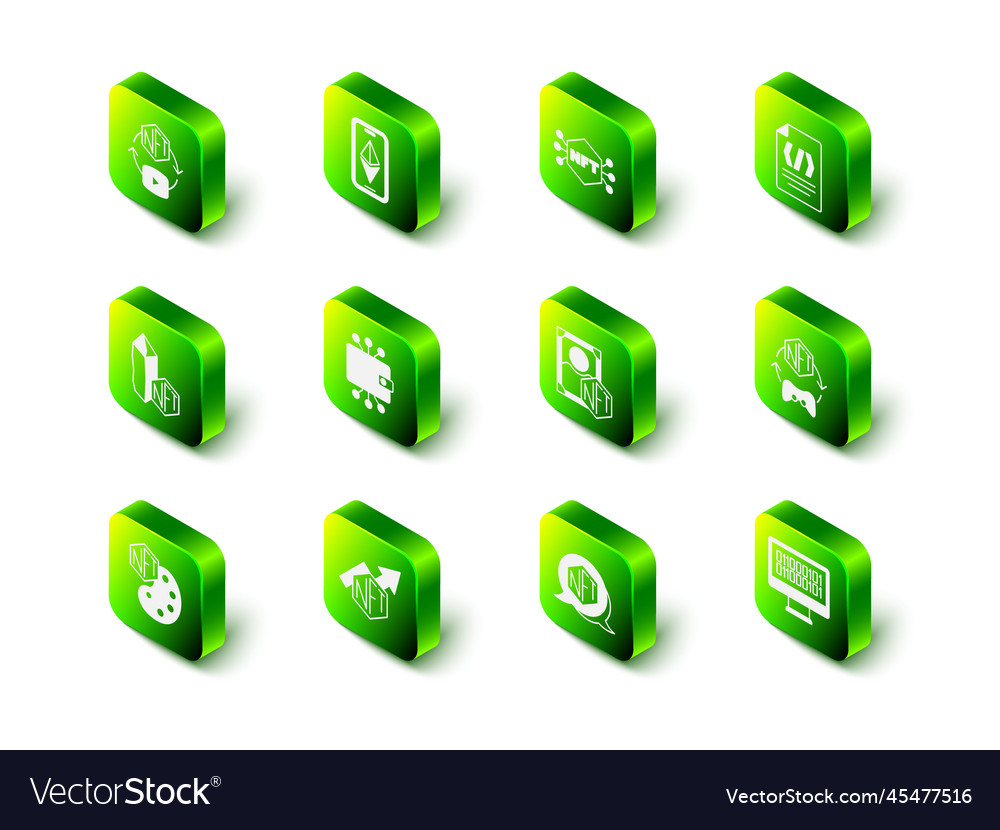 Set ethereum eth nft digital crypto art binary vector image Set ethereum eth nft digital crypto art binary