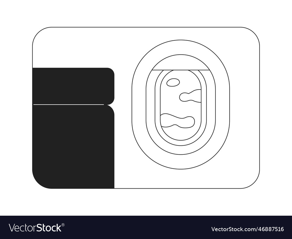 Sky view from window plane monochrome flat object vector image Sky view from window plane monochrome flat object