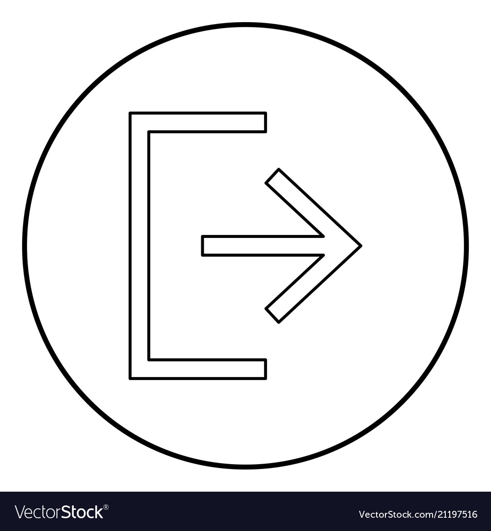 Symbol exit icon black color in circle round