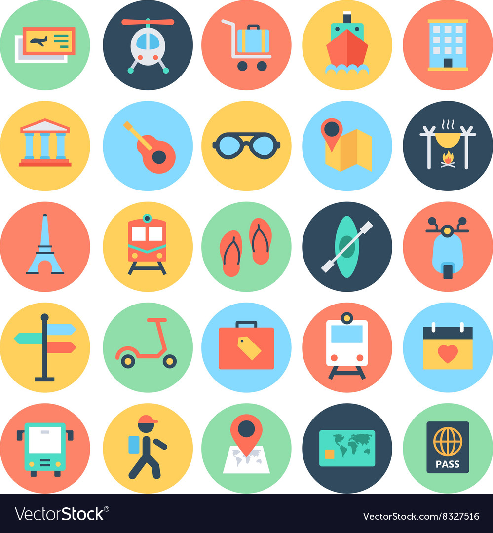 Travel icons 2 Royalty Free Vector Image - VectorStock