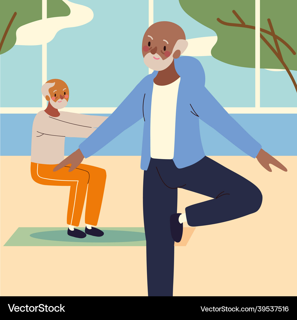 Two senior men Royalty Free Vector Image - VectorStock