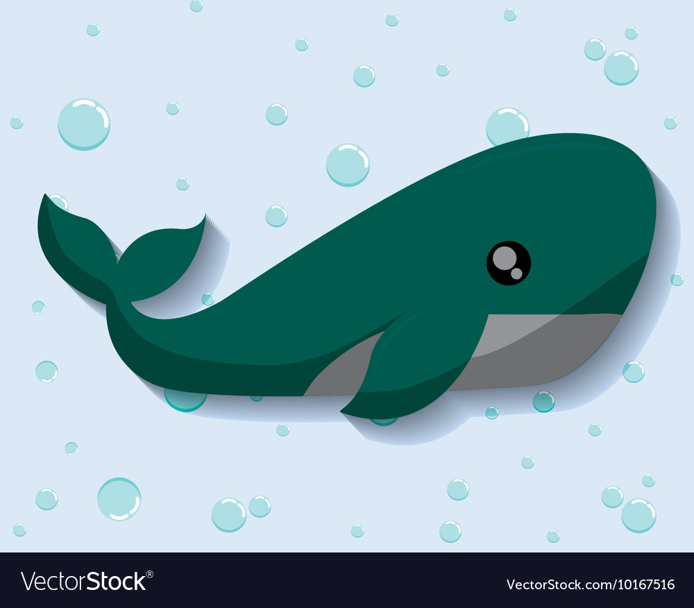 Whale icon sea animal cartoon graphic