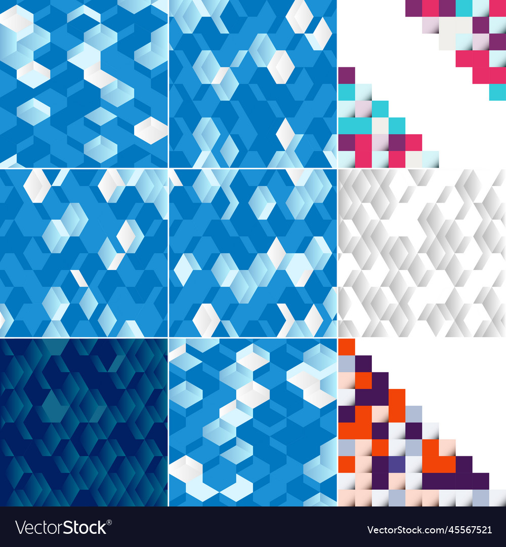 Blue mosaic pattern with a color gradient vector image Blue mosaic pattern with a color gradient