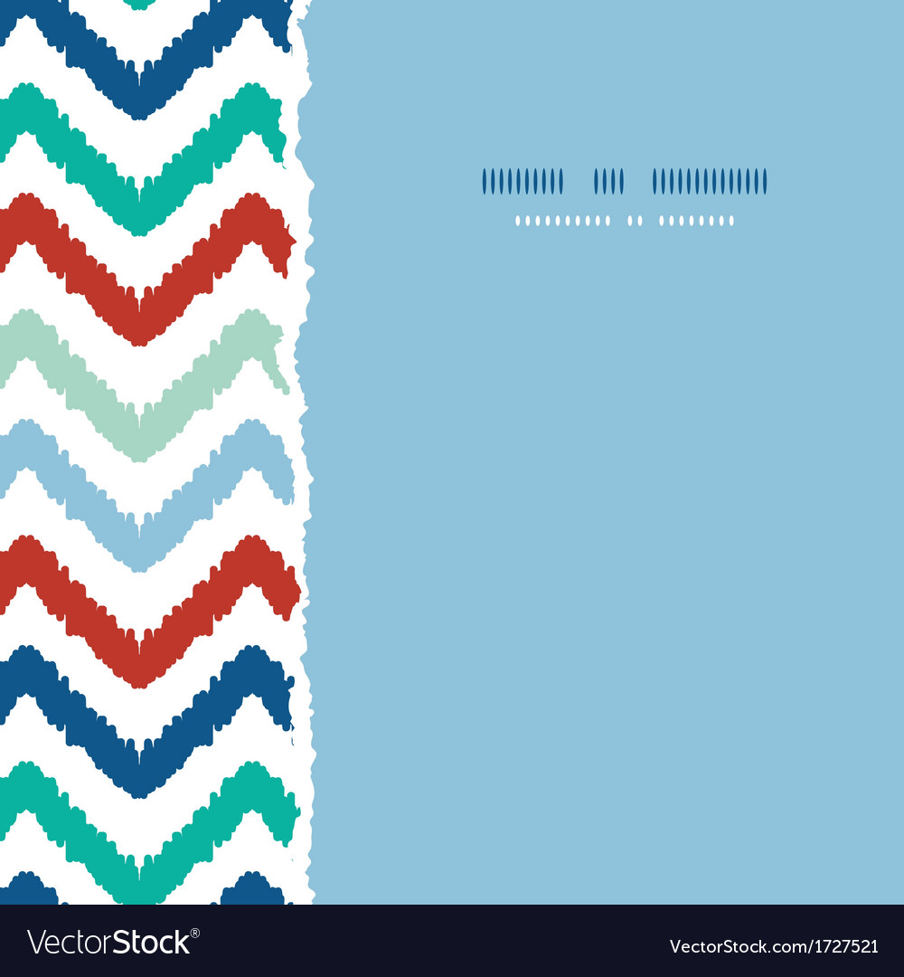 Colorful ikat chevron frame square torn seamless