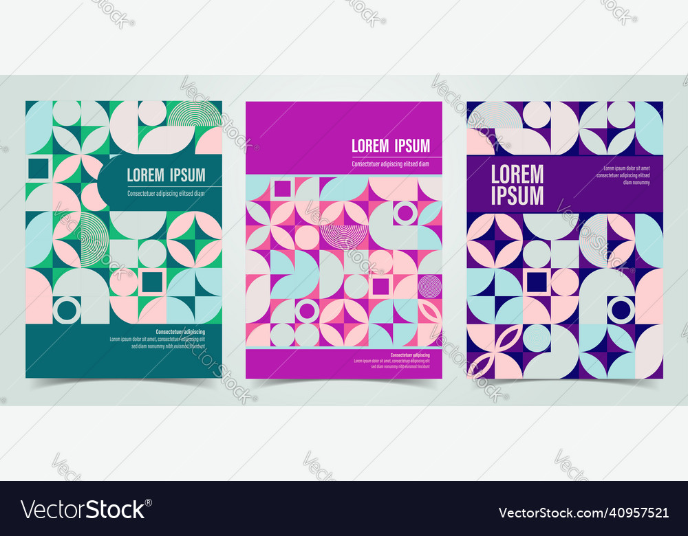 Cover design set with colorful geometric shape