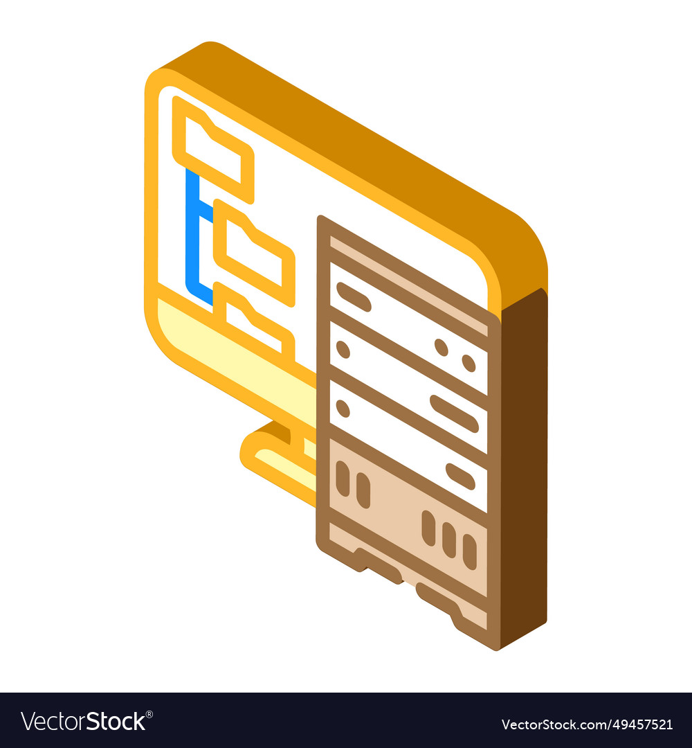 Data archiving database isometric icon