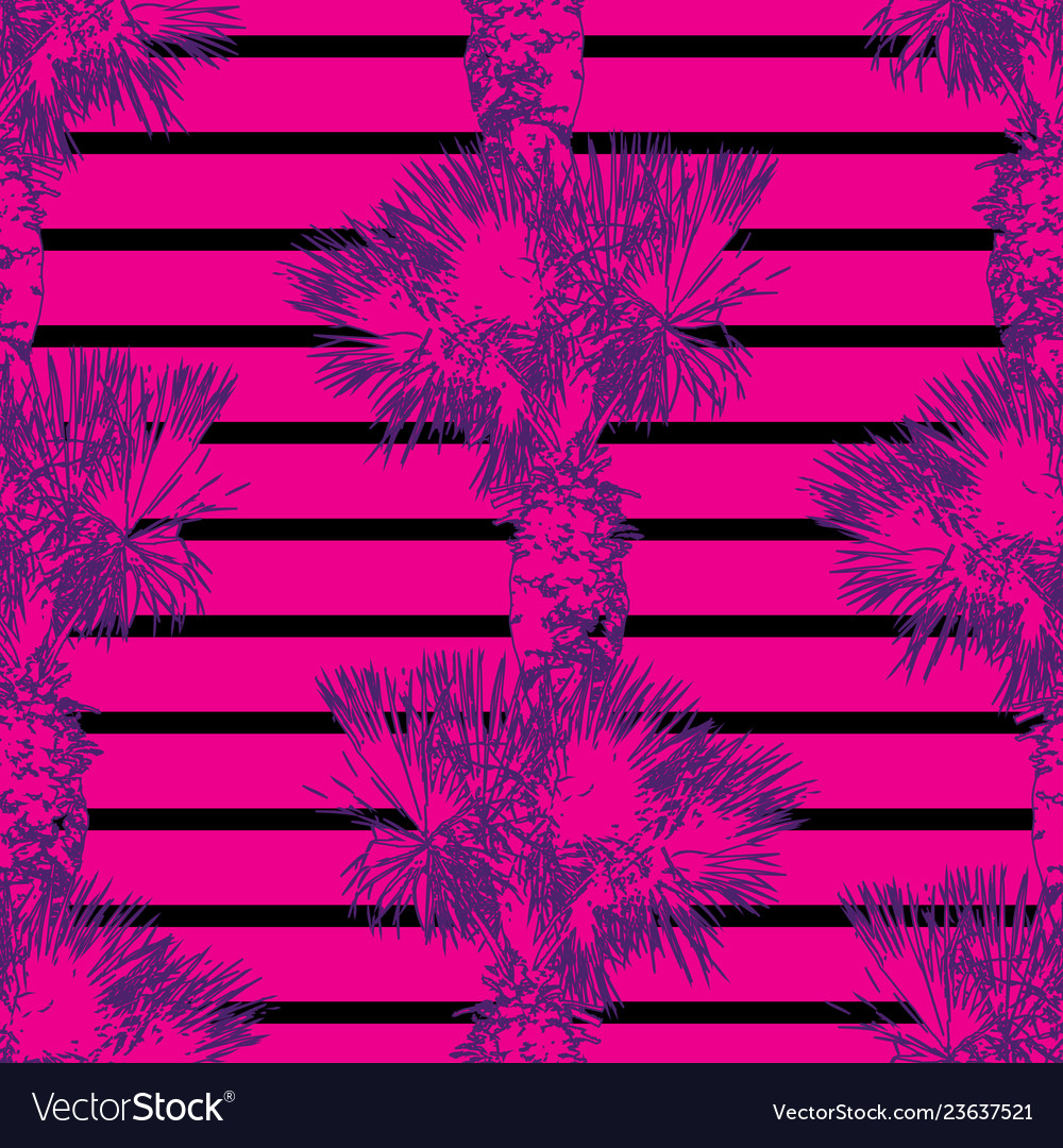 Elegant pattern with decorative palm trees design vector image Elegant pattern with decorative palm trees design