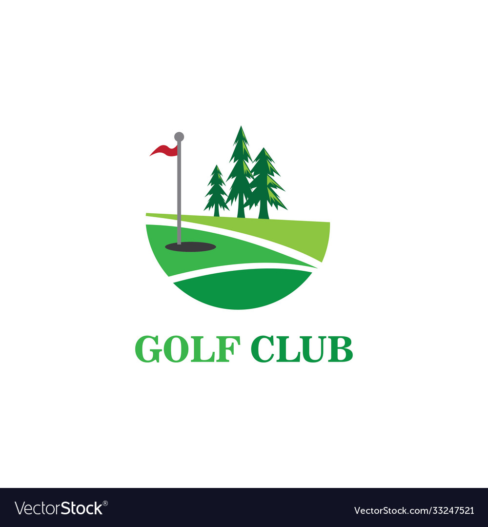 Golf logo green field design nature circle Vector Image