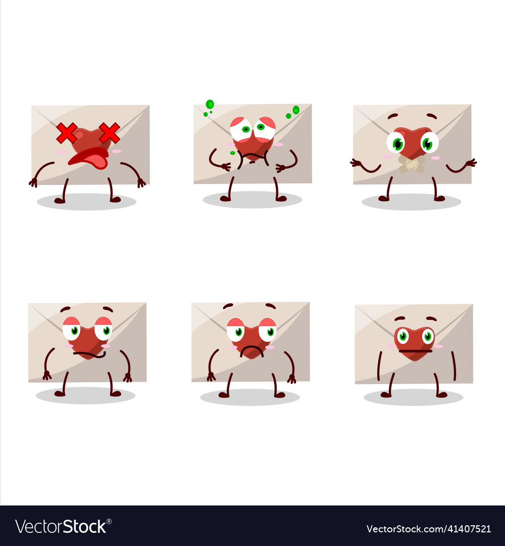 Love envelope cartoon character with nope