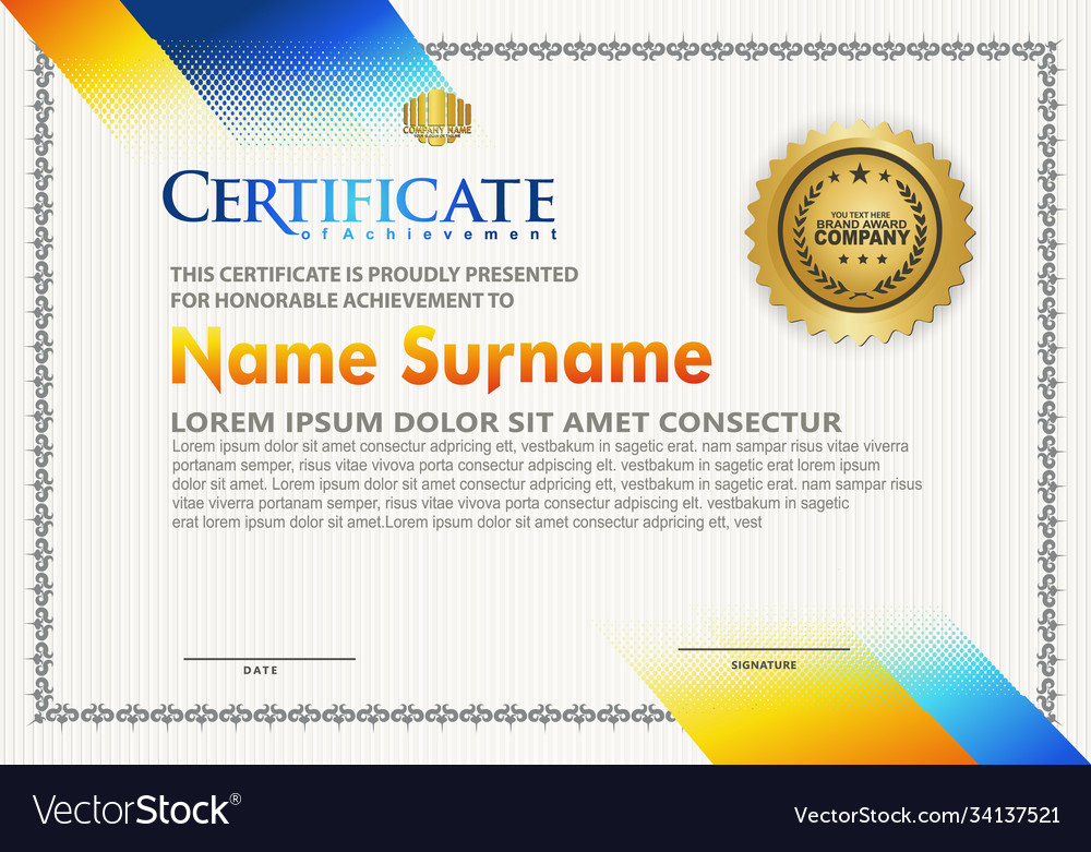 Modern certificate template with diagonal