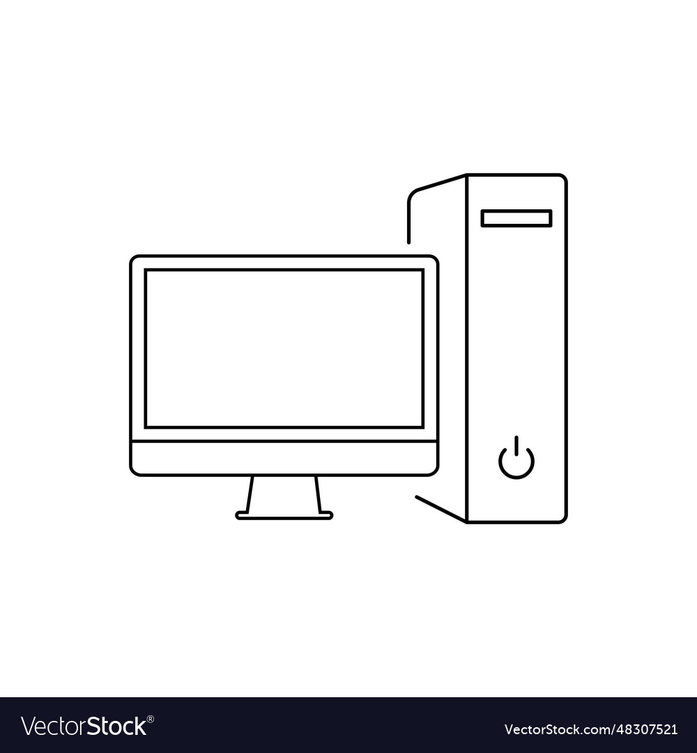 Monitor und Systemeinheit Icon Computer isoliert vector image Monitor und Systemeinheit Icon Computer isoliert