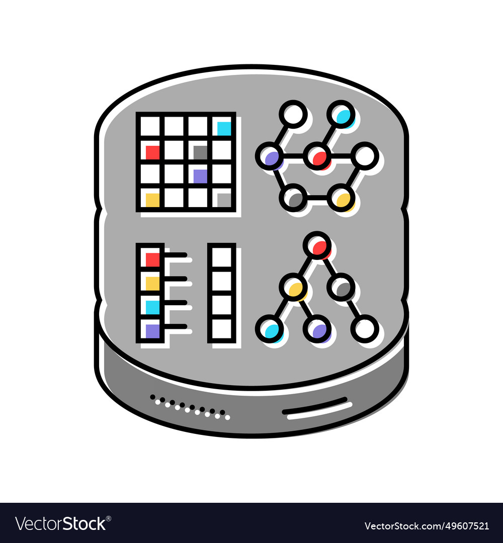 Nosql database color icon vector image Nosql database color icon