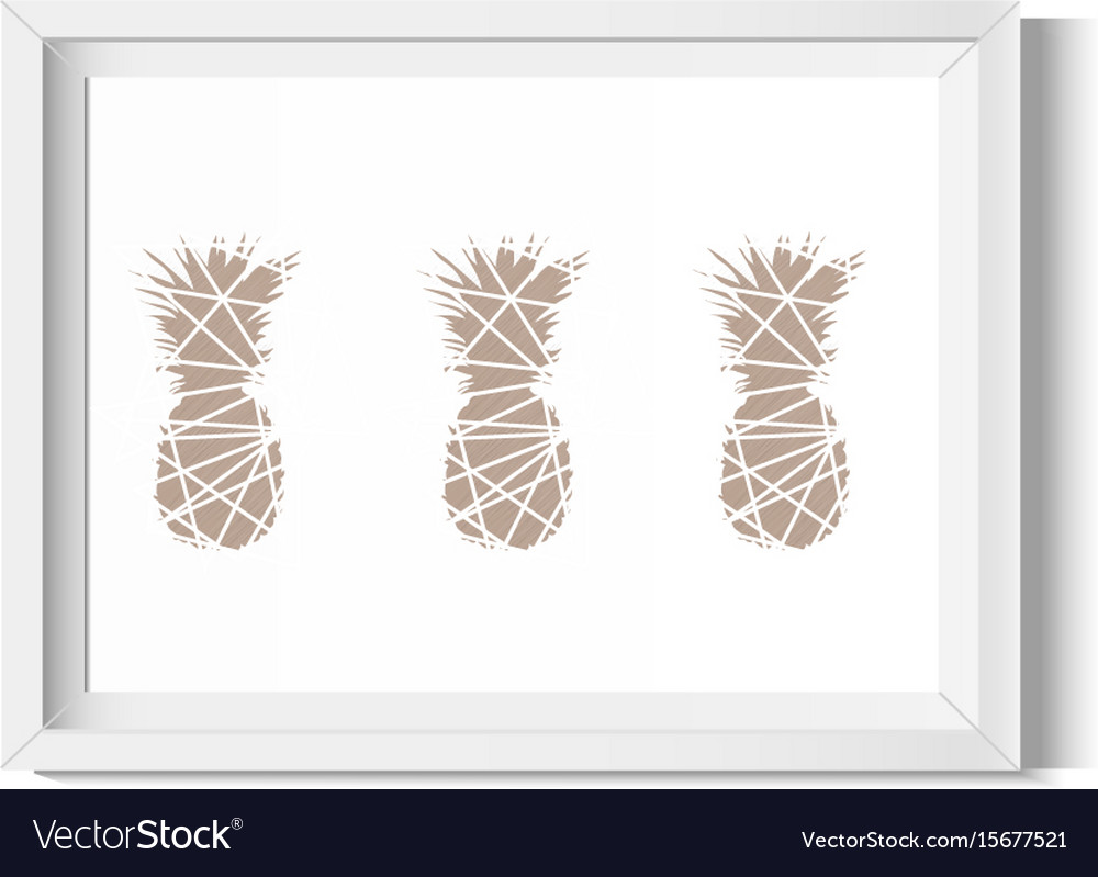 Pineapples pattern in a white frame ananas