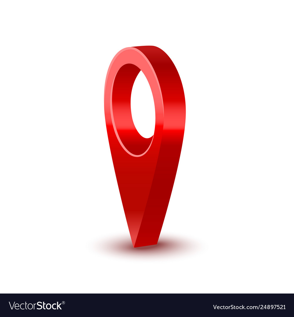 Realistic detailed 3d red map pointer pin vector image Realistic detailed 3d red map pointer pin
