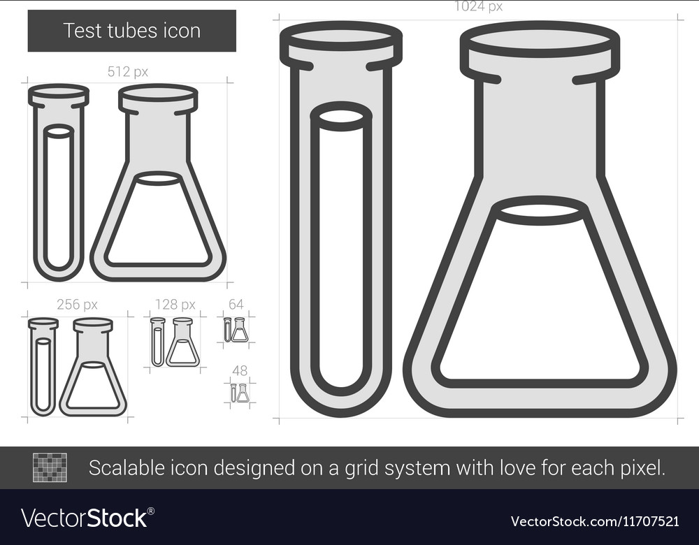 Test tubes line icon