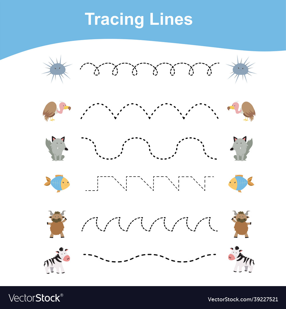 Tracing lines game animals edition