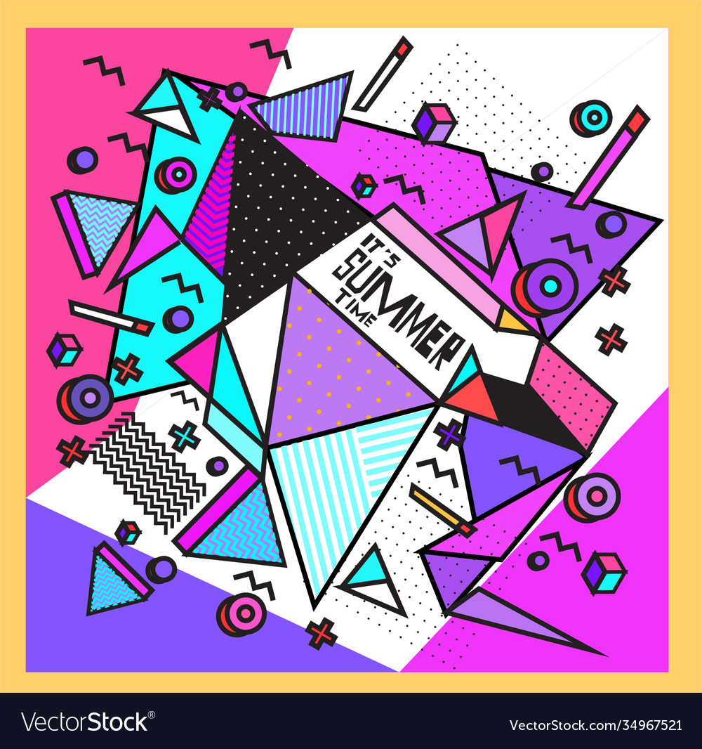 Triangle geometric forms for summer design event Vector Image Triangle geometric forms for summer design event