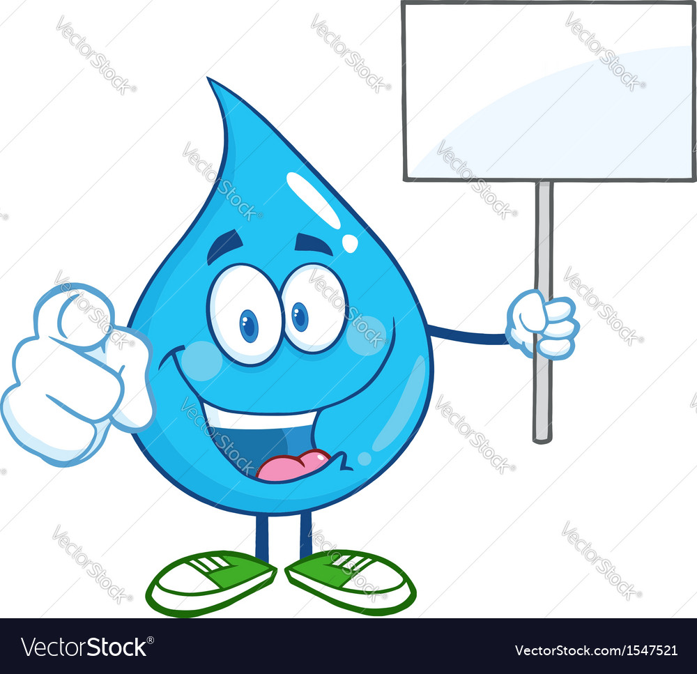 Water droplet cartoon character Royalty Free Vector Image