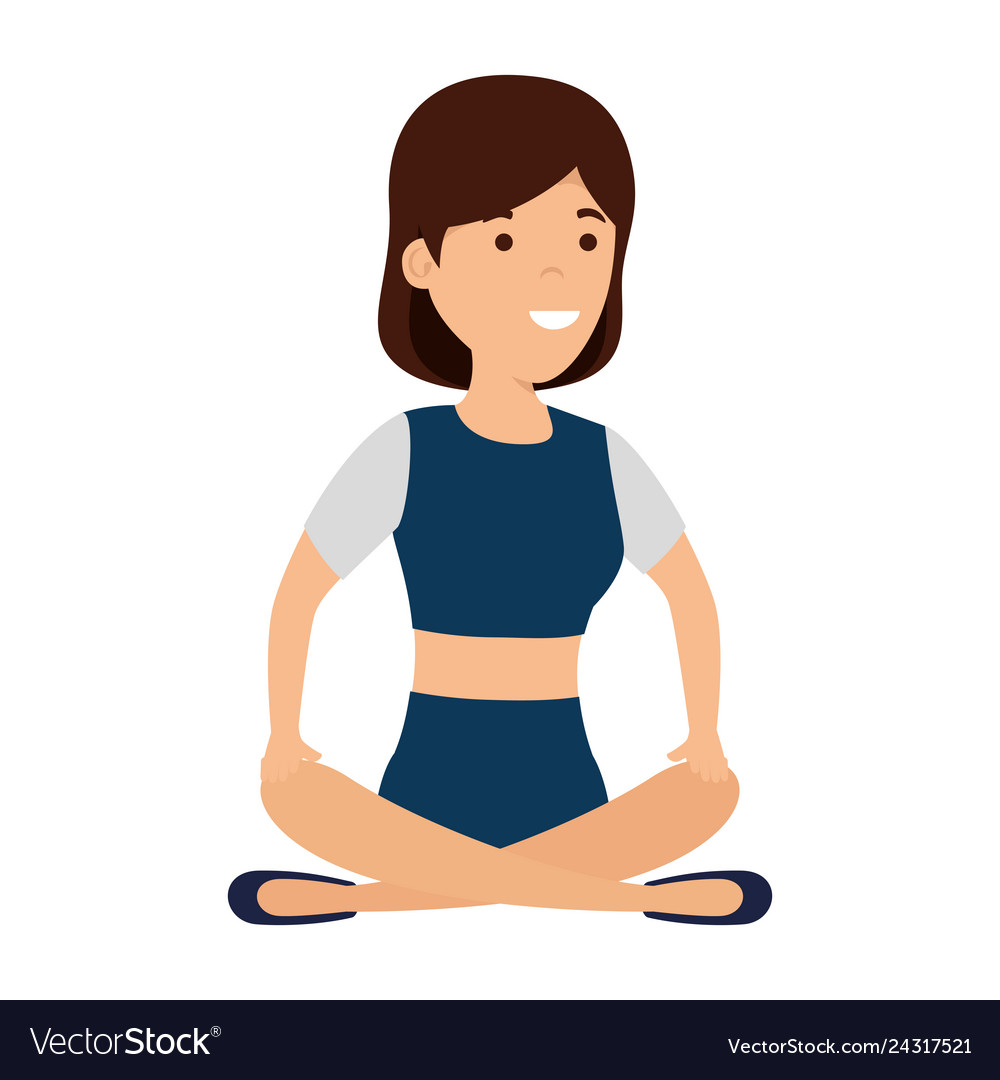 Young woman in lotus position Royalty Free Vector Image