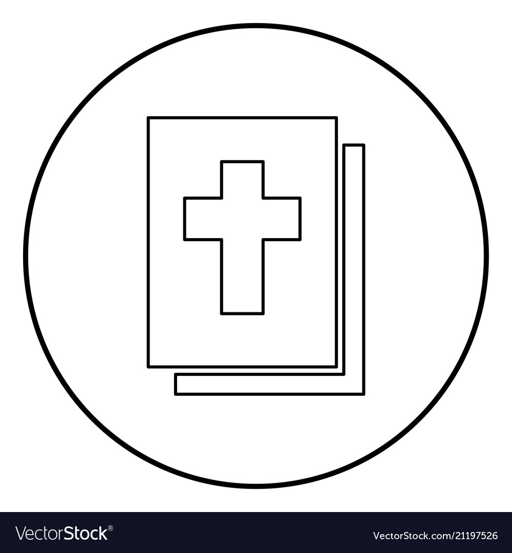 Bible icon black color in circle round