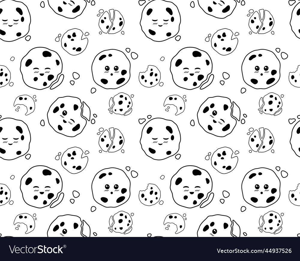 Cookies seamless pattern vector image Cookies seamless pattern
