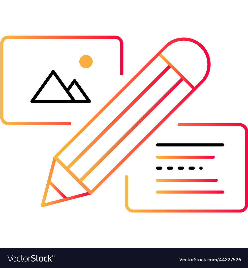 Design outline icon pencil and editor app
