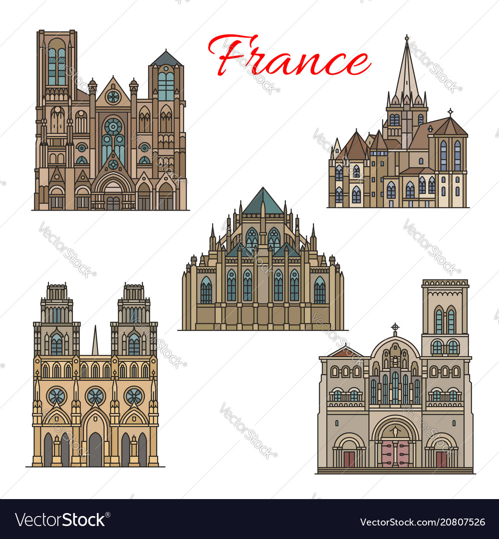 France travel landmarks facade buildings Vector Image