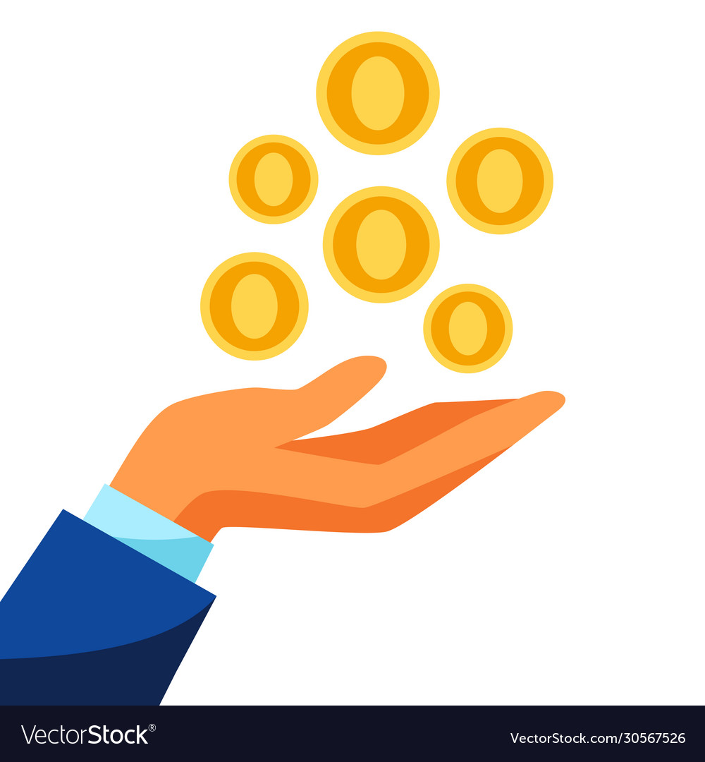 Hand und fallendes Geld Vector Image Hand und fallendes Geld