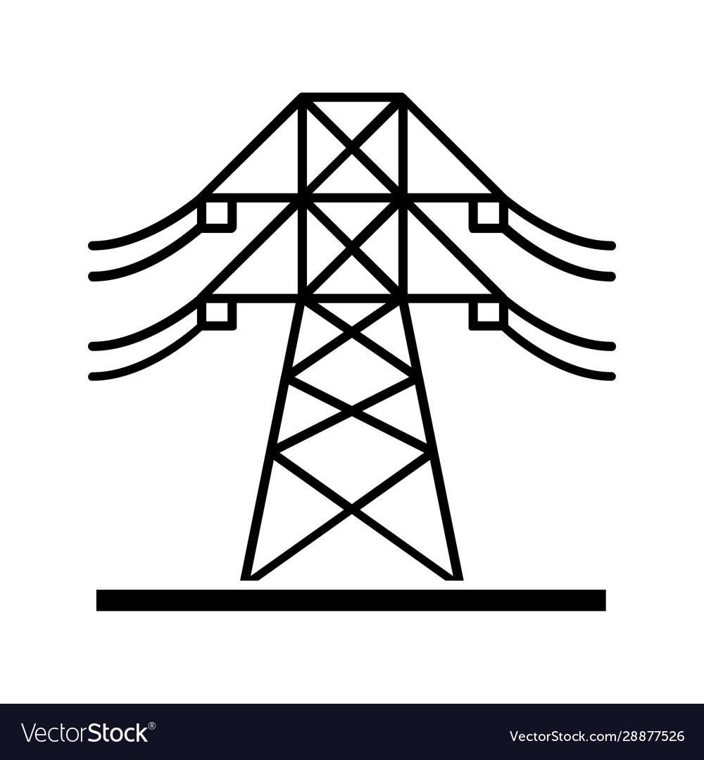 High voltage electric line glyph icon Royalty Free Vector