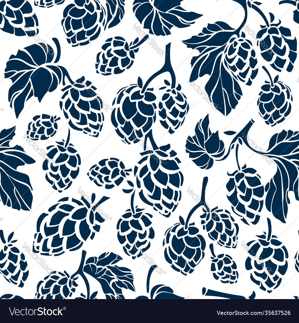 Hop corn seamless pattern organic beer