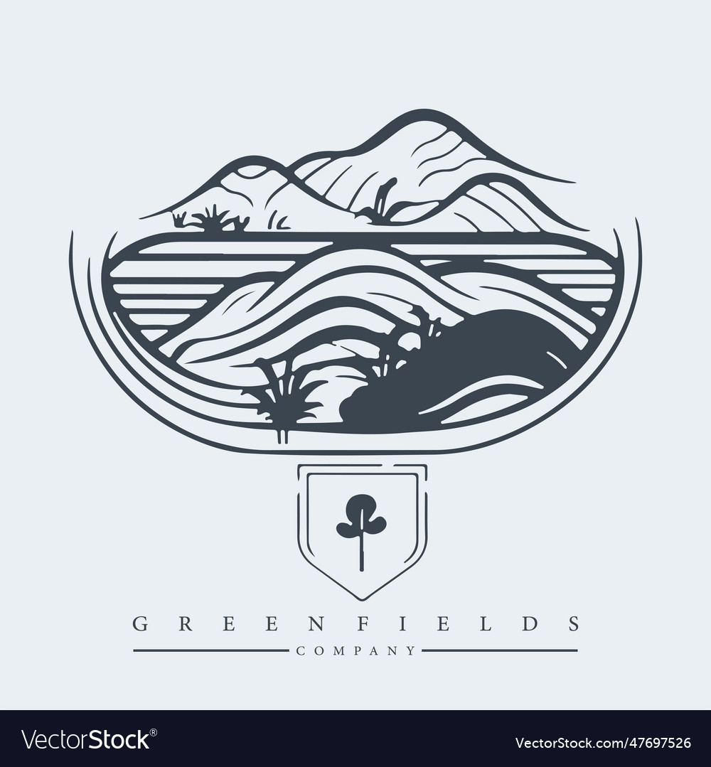 Modern abstract logo template of fields