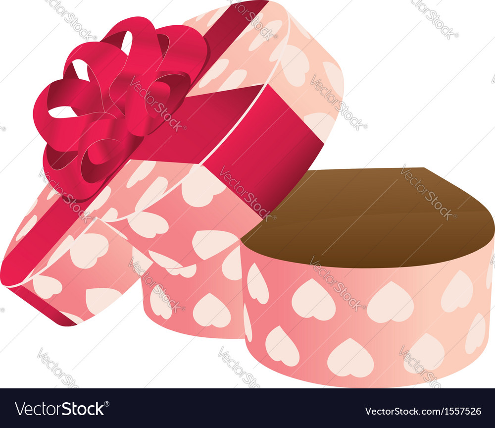 Opened empty heart shaped gift box