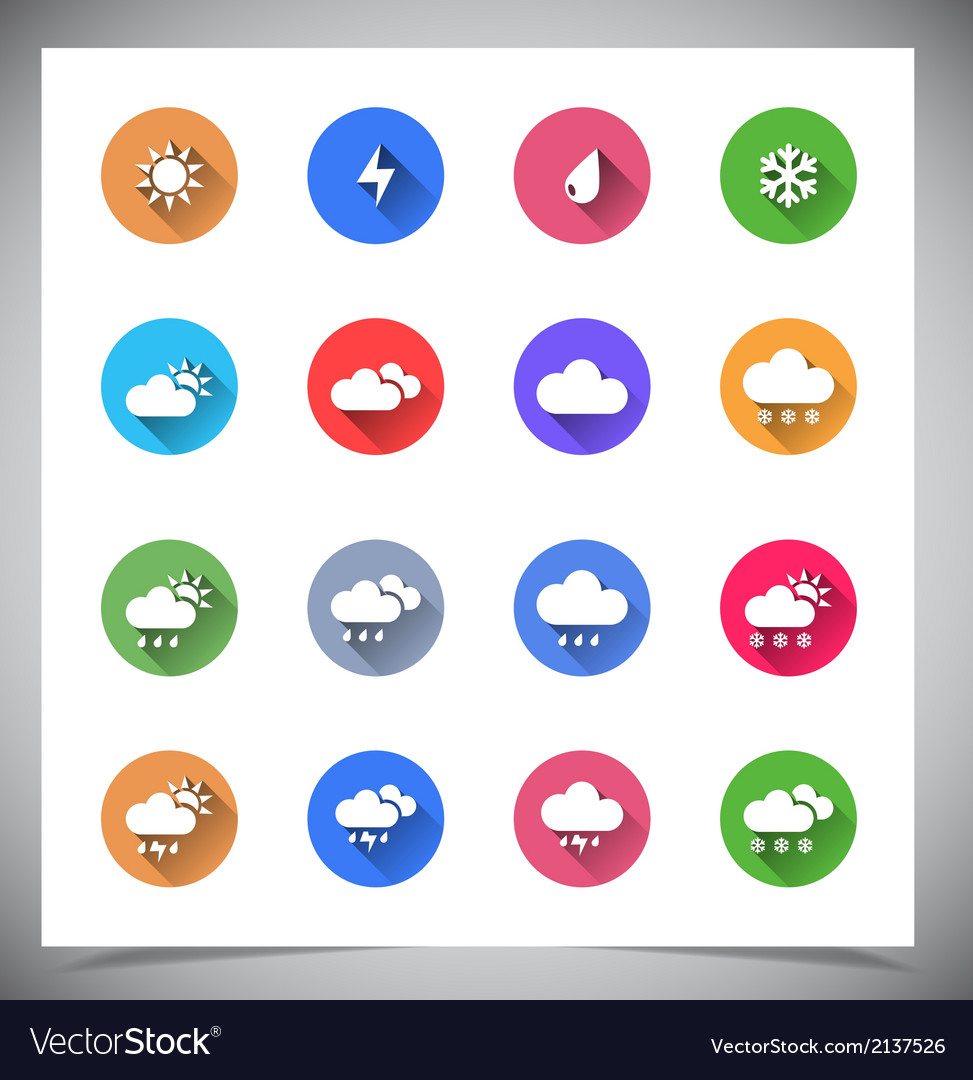 Set of flat color buttons