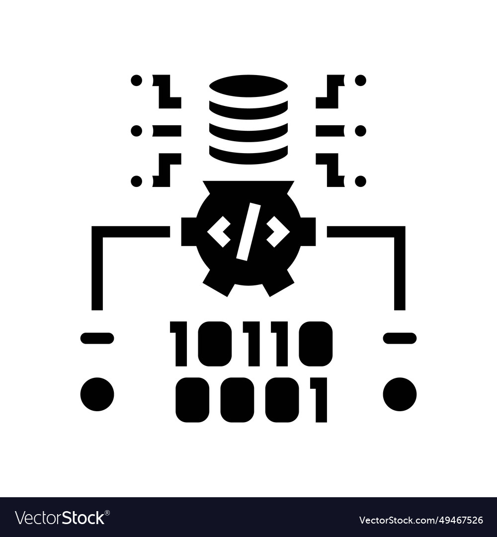 Source code management glyph icon vector image Source code management glyph icon