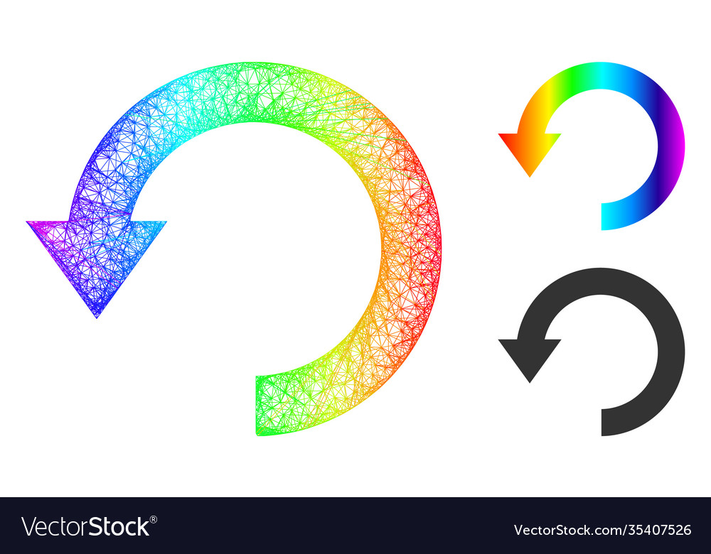 Spectral hatched gradient rotate down icon vector image Spectral hatched gradient rotate down icon