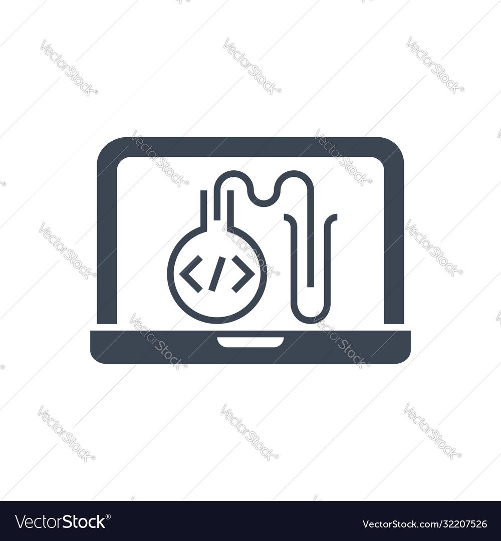 Testing programming glyph icon vector image Testing programming glyph icon