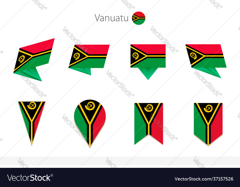 Vanuatu national flag collection eight versions