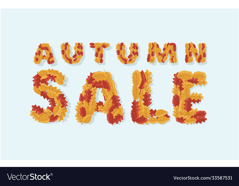 Autumn sale text banner with colorful